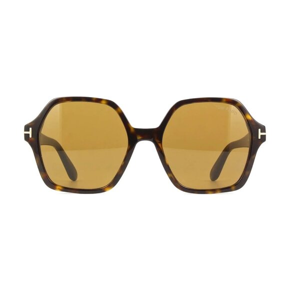 NEW TOM FORD SUNGLASSES HAVANA WOMEN GEOMETRIC EYEWEAR